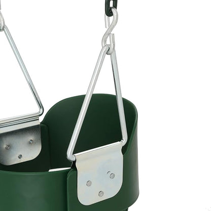 Gorilla Playsets 04-0008-G/G Full Bucket Toddler Swing, Bucket, Green 60" Plastic Coated Chains, 50 Lb Capacity