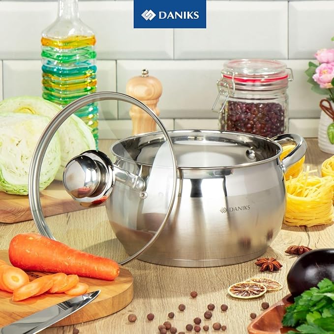 Daniks Classic 3 Quart Stainless Steel Stock Pot