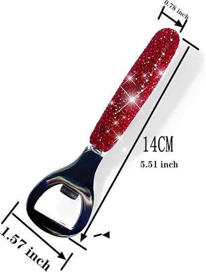 Handcrafted Red Crystal Bling Beer Opener – Sparkle Diamond Bottle Openers