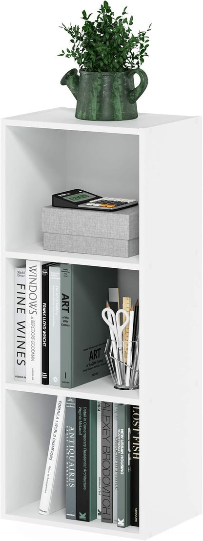 Furinno LUDER Book Shelf, 3-Cube Bookshelf, Bookcase