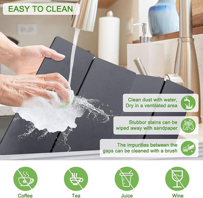 Large Dish Drying Mat for Kitchen Counter, Heat-resistant Mat, Diatomaceous