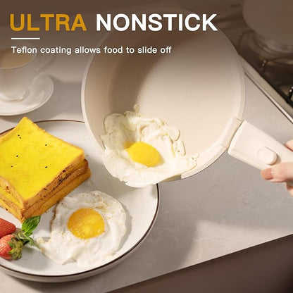 Astercook 21 Pcs Pots and Pans Set Non Stick, Ceramic Cookware Set Detachable