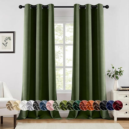 MIULEE Olive Green Blackout Curtains