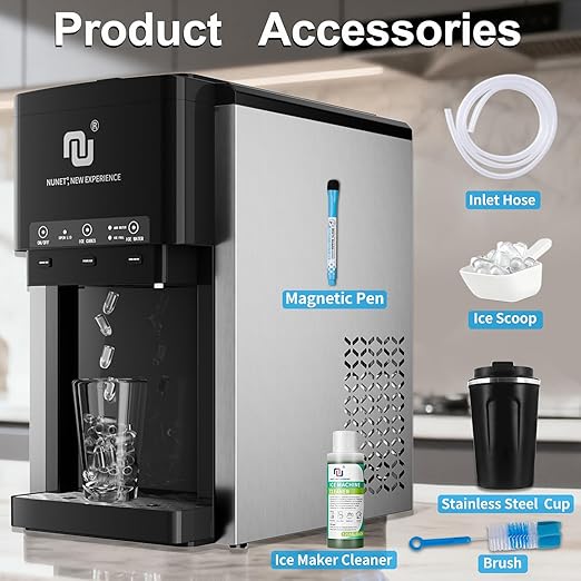 NUNET 3-in-1 Water Bottle Bottom-Loading Ice Dispenser Water Cooler Crusher