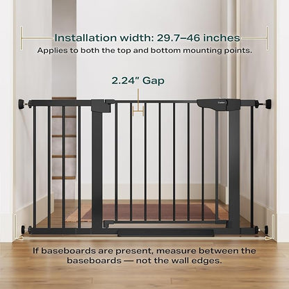 Cumbor 29.7-46" Baby Gate for Stairs, Mom's Choice Awards Winner-Auto Close Dog