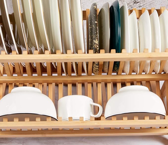 NOVAYEAH Bamboo Dish Drying Rack
