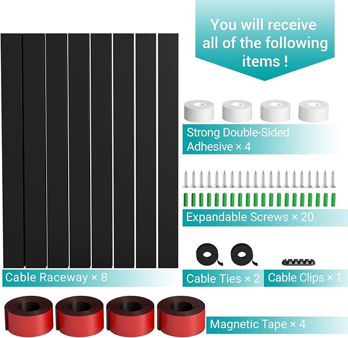 Cable Raceway - Magnetic Cable Management Under Desk