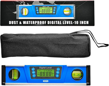 Digital Level and Protractor, 10 Inch IP54 Protected Electronic Bubble