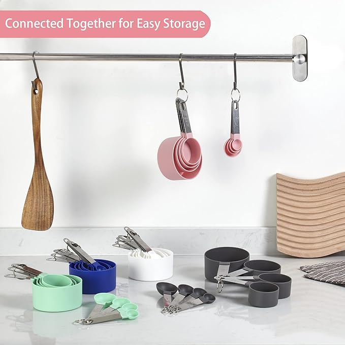 Measuring Cups and Spoons Set of Huygens Kitchen Gadgets 10 Pieces, Stackable