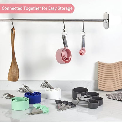 Measuring Cups and Spoons Set of Huygens Kitchen Gadgets 10 Pieces, Stackable