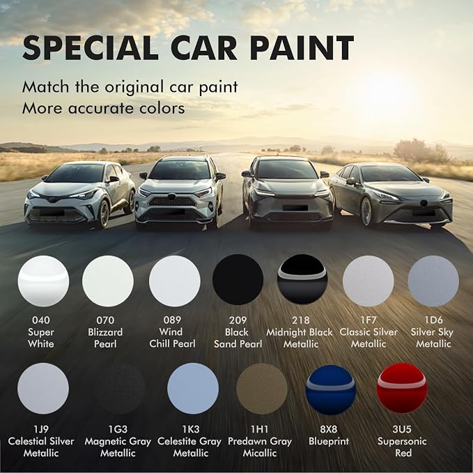 089 Wind Chill Pearl Touch Up Paint for Car, DIY Car Paint Scratch Repair Kit, Automotive Paints, Quick & Easy Fix Scratch Repair Compatible with Toyota Camry/Corolla/RAV4/Tacoma/Highlander