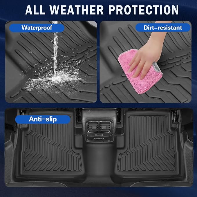 Floor Mats for 2013-2018 Lexus ES350,All-Weather TPE Rubber Floor Mats Fits 1st & 2nd & Row,Anti-Slip Floor Liners Full Set Automobile mats Accessories Black (2013-2018 ES350)