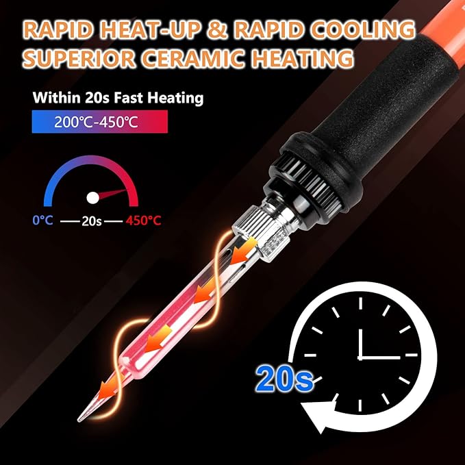 Soldering Iron, 60W 110V Adjustable Temperature Soldering Iron Pen, Portable Welding Tool, Fast Heating, for Electronic Repair, Jewelry, DIY
