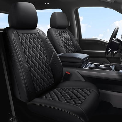 F150 Seat Covers, Custom Ford F150 Truck Seat Cover Fit for 2015-2025 F150 and 2017-2025 F250 F350 F450 Super Duty Crew Cab XL XLT Lariat King Ranch Platinum (Black, Front and Rear(5 seats))