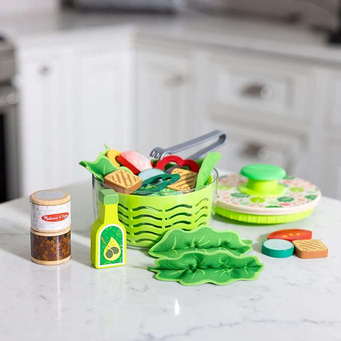Melissa & Doug Salad Spinner Play Set, Pretend Play Food for Boys and Girls Ages 3+