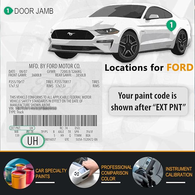 Touch Up Paint for Ford Oxford White(YZ/Z1/M6887), Color Exact Match Auto Paint Repair Pen Fix Chips and Nicks Scuff