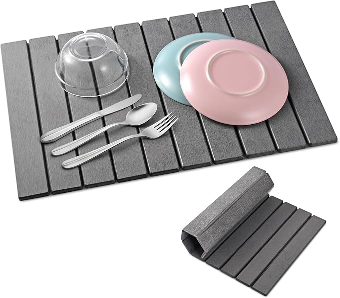 cuomaop Stone Drying Mat for Kitchen Counter Large, Foldable Quick Dry