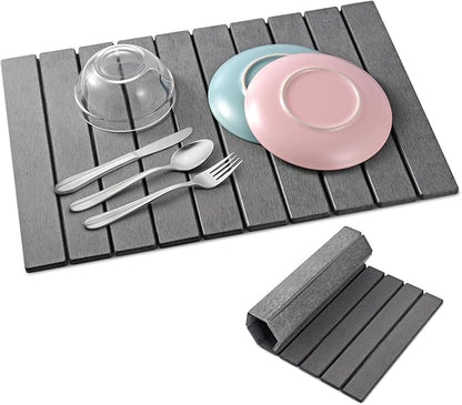 cuomaop Stone Drying Mat for Kitchen Counter Large, Foldable Quick Dry