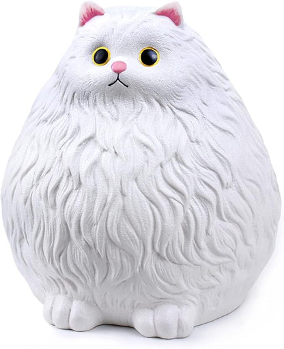 Winsterch Cat Piggy Bank,Coin Piggy Bank Money Saving Box Gifts for Kids Girls Boys,Ceramic Piggy Coin Bank,Practical Gifts for Birthday Christmas,White Piggy Bank,7.49 x 5.9 inches