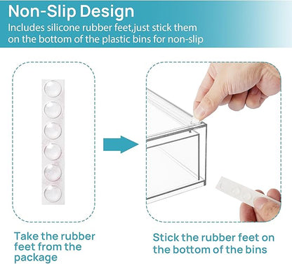 Vtopmart 12.1''W Clear Stackable Storage Drawers, 2 Pack Acrylic Plastic
