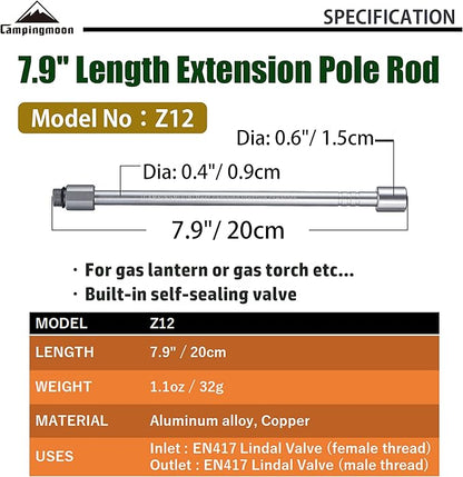 CAMPINGMOON Extension Pole Rod for Camping Lantern Gas Lamp Z12
