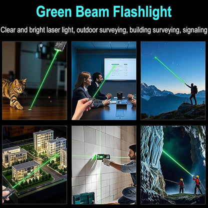 1100 Lumen Small EDC Keychain Flashlight with Green Beam - Rechargeable RGB LED Clip on Flashlight, Multi-Functional and Magnetic Tail Suitable for Outdoor Emergency Gear