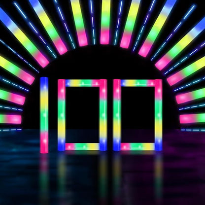 100 Pcs 18.5 inch Foam Glow Sticks Bulk, 4 Color LED Light Foam Sticks, Glow In The Dark Party Supplies, 3 Modes Colorful Flashing for Birthday Wedding Easter Halloween Christmas