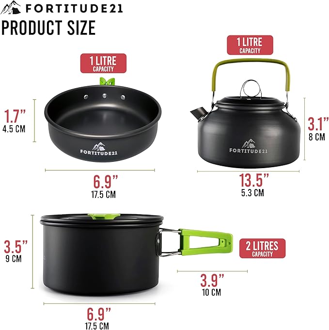 Camping Cookware Set - 19-Piece Lightweight Backpacking Cookware with Pots, Pans, Utensils - Compact Outdoor Cooking Kit for Camping, Hiking, Backpacking & Survival
