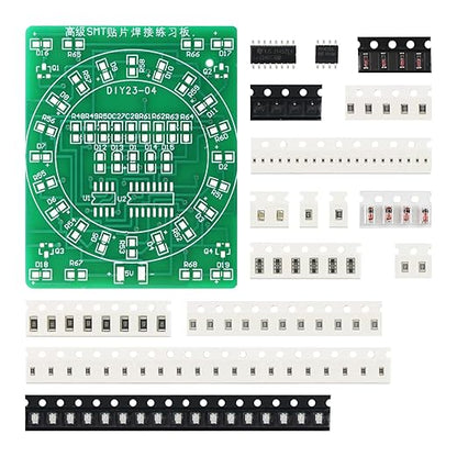 Soldering Practice Kit DIY Green PCB Circulate Flash Red LED SMD SMT Electronics Projects Soldering Kit Simple Welding Skills Learn Soldering Kit for Beginners (02G0402)