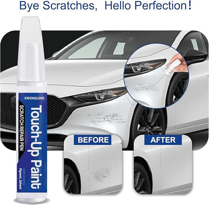 Touchup Paint for Mazda 45P Sonic Silver, 2-in-1 Scratch Repair Pen Exact Color Match, Car Scratch Repair Pen for Mazda 3/6/CX-30/CX-5/CX-9/CX-90