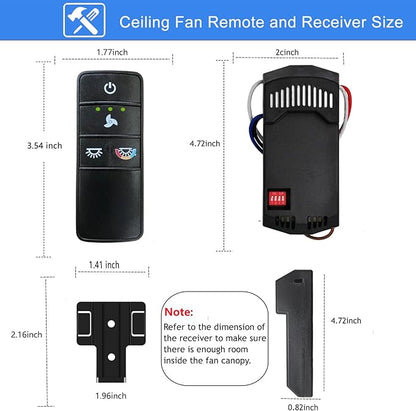 A25-TX028C Universal 3-Speed Ceiling Fan Remote Control Kit Replacement