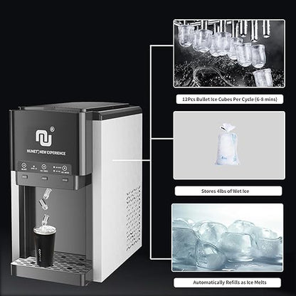 NUNET 3-in-1 Water Bottle Bottom-Loading Ice Dispenser Water Cooler Crusher