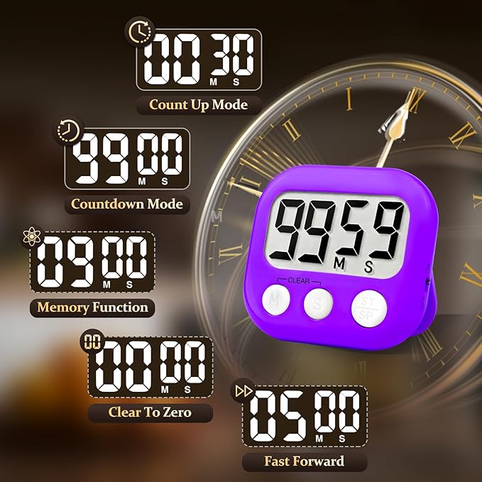 12 Pack Digital Kitchen Timer Small Classroom Timers