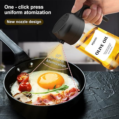mqnxoi 2 in 1 Glass Oil Sprayer & Dispenser, 16oz/470ml Olive Cooking, Air Fryer