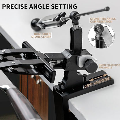 CWOVRS Knife Sharpening System, Precision Adjust Knife Sharpener 9–25°