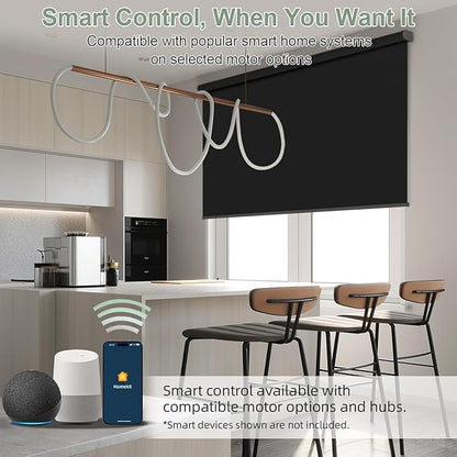 ZSHINE Motorized Blackout Window Blinds Customize Width Remote Control Wireless