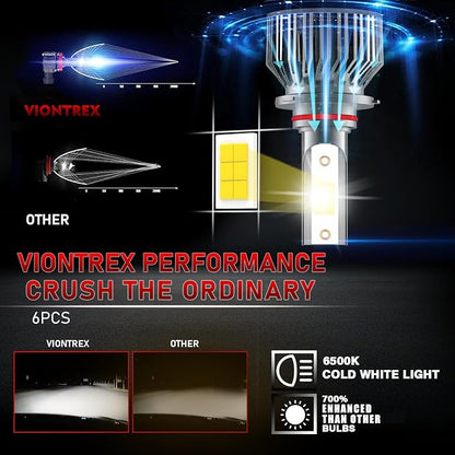 Fog Lights Bulbs Combo Pack Fit For Toyota Corolla 2009 2010 2011 2012 2013 Driving Light,Car Lamp Bulb Kit,Plug and Play IP68 Pack of 6