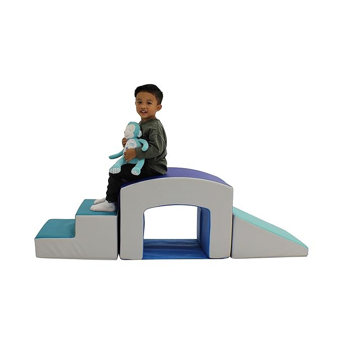 Factory Direct Partners 12824-CT SoftScape Playtime Grow-n-Learn Tunnel Climber for Toddlers and Kids(3-Piece) - Contemporary, 12824-CT