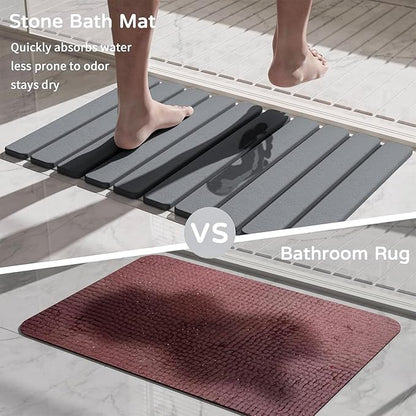 Foldable Stone Bath Mat, Quick Dry Stone Drying Mats