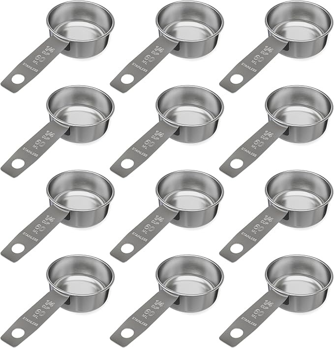 1/4 Cup Stainless Steel Measuring Cup | Sturdy Metal 60 ml | 60 cc | 2 oz |