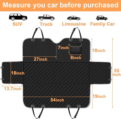 Mancro Dog Car Seat Cover for Back Seat, 2026 Upgraded 600D Heavy Duty Waterproof & Scratch-Resistant Dog Hammock for Car, Back Seat Pet Cover for Dogs with Sedan, Trucks and SUVs, Standard, Black