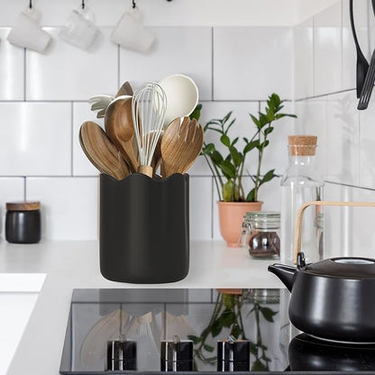 Ceramic Utensil Holder for Kitchen Counter, 6.2" Kitchen Utensil Holder