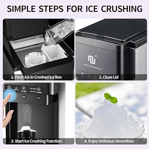 NUNET 3-in-1 Water Bottle Bottom-Loading Ice Dispenser Water Cooler Crusher