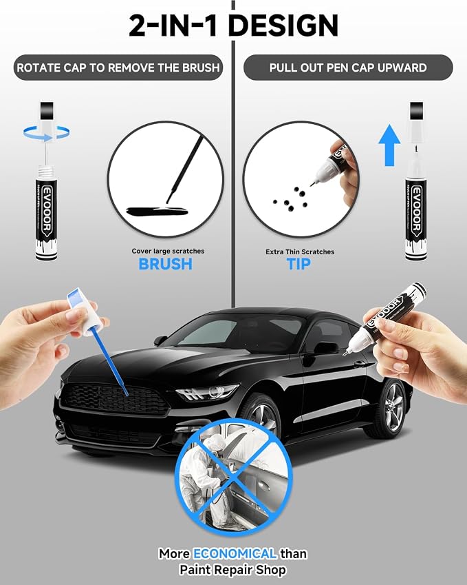 G1 Shadow Black Touch Up Paint for Ford – Exact Match 2 in 1 Paint Pen for Chips and Nicks Repair