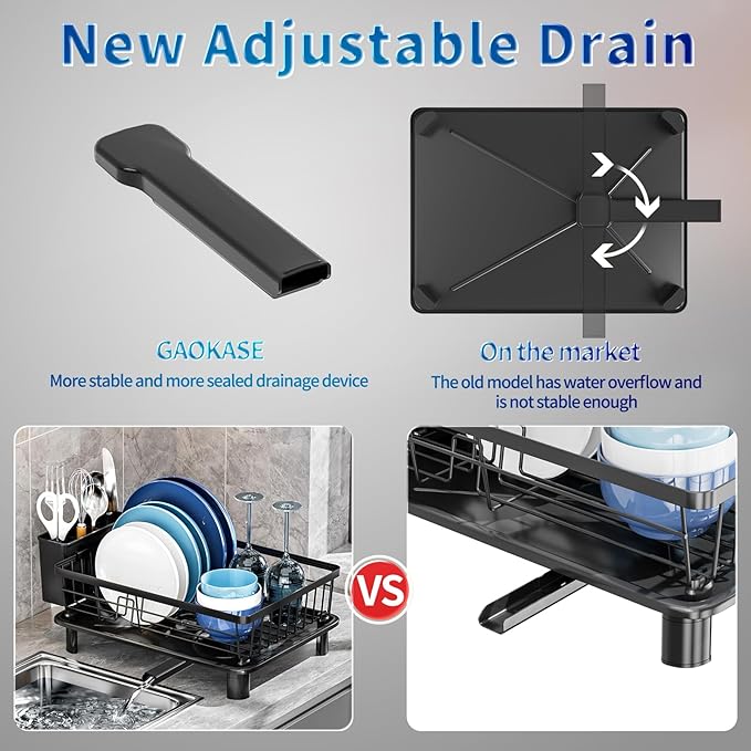 GAOKASE Dish Drying Rack, Stainless Steel-Dish Rack, Dish Racks