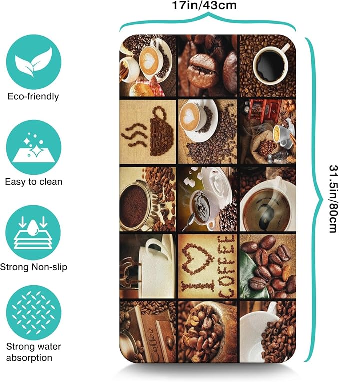Coffee Mat 17inx31.5in, Coffee Bar Mat