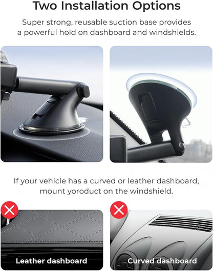 iOttie Easy One Touch Advanced Universal Car Mount Dashboard & Windshield Suction Cup Phone Holder for iPhone, Samsung, Google, All Smartphones