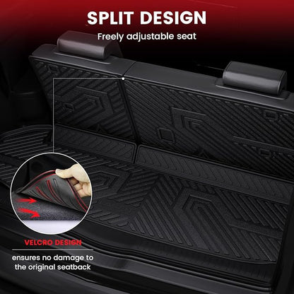 LASFIT Floor Mats for Toyota Highlander 2019-2014(Not for Hybrid), All Weather TPE Cargo Mats Floor Liner for Highlander LE/Limited/SE/XLE, Black(Not fit 2nd Row Bench Seating).