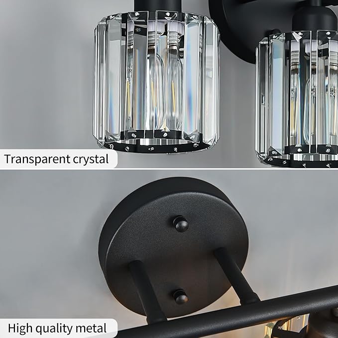 FDPBY Modern 4 Light Crystal Vanity Light, Compatible