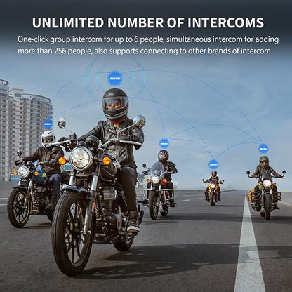 FreedConn FX Plus Motorcycle Helmet Bluetooth Headset, Auto-Join Mesh Network